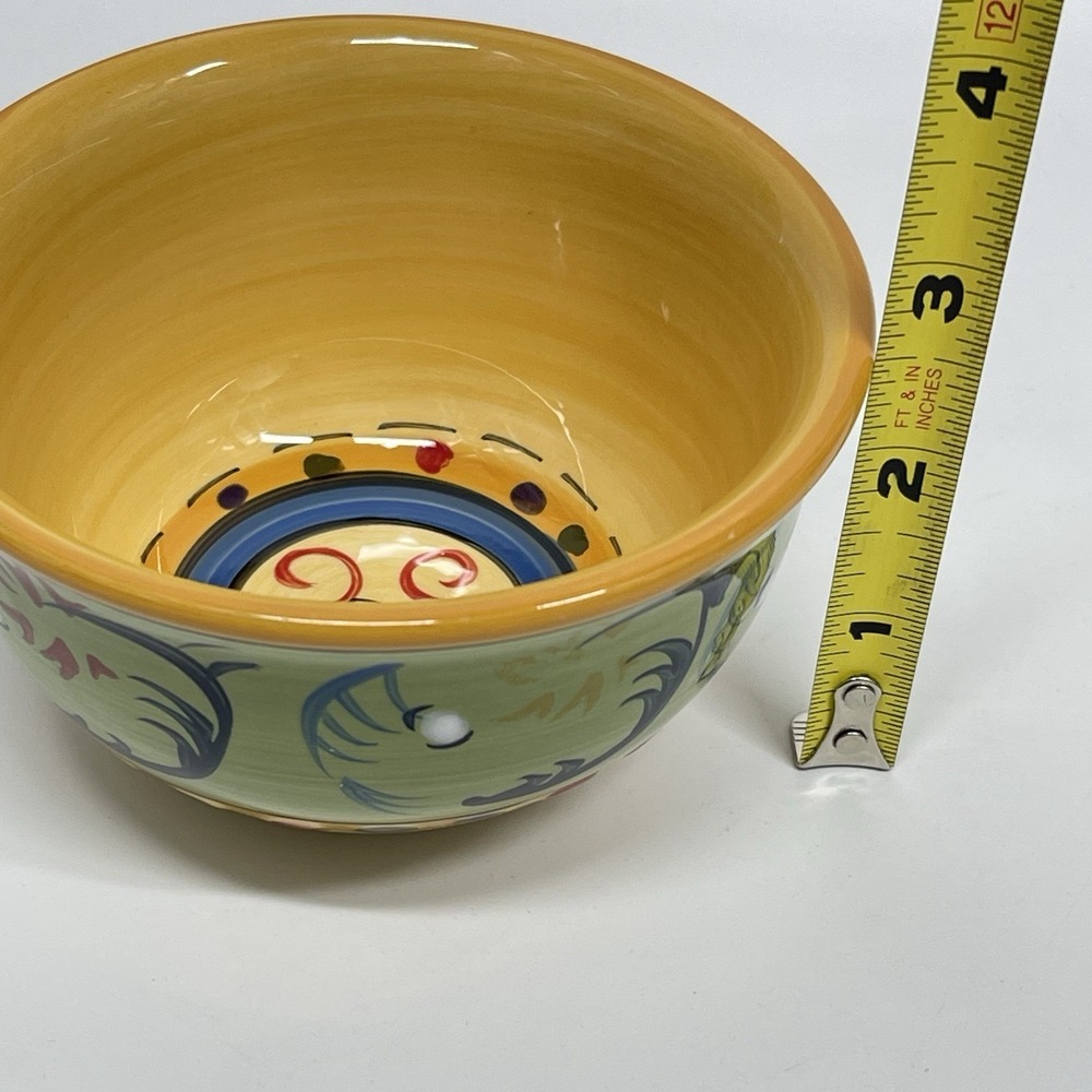 Corsica Esmeralda & Merida Collections Cereal & Fruit Bowls Set Hand Painted - Picture 10 of 13